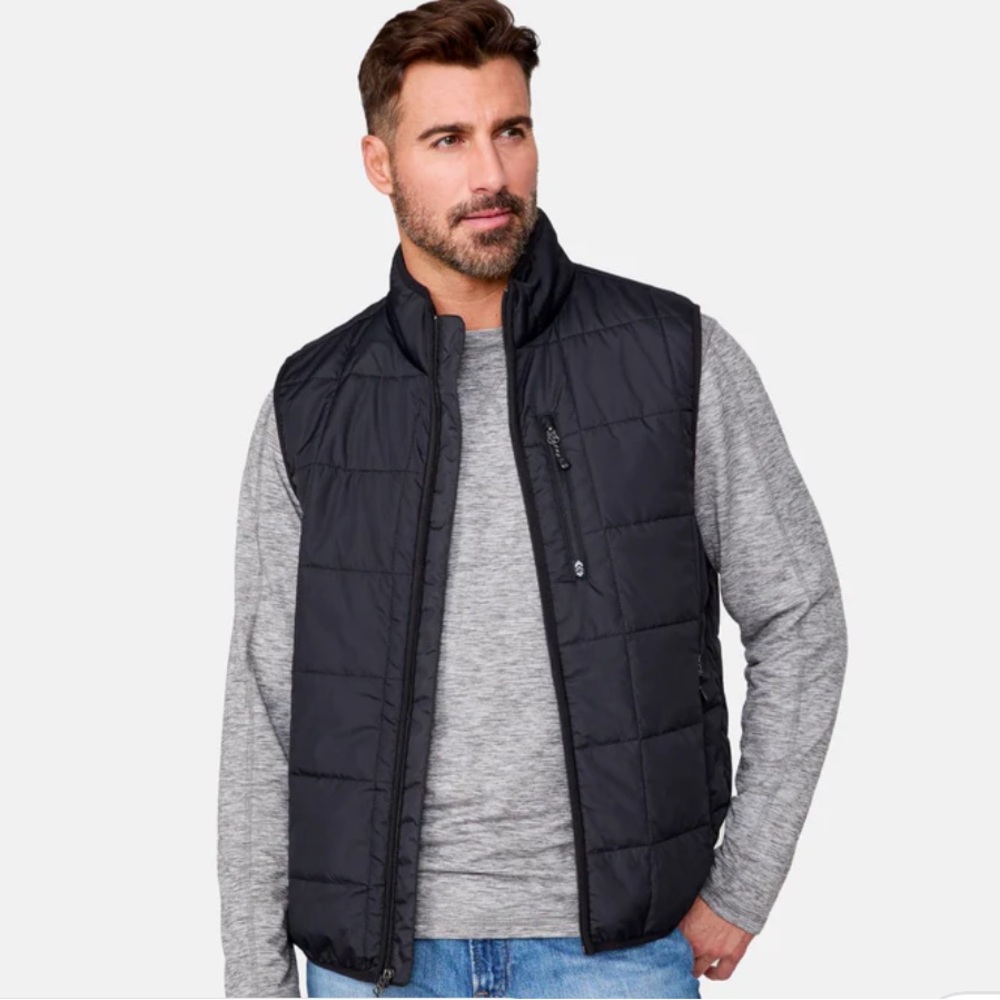 Free Country Men's Maple Creek IV Box Quilted Puffer Vest Black Large